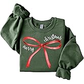 Christmas Bow Sweatshirt, Red Ribbon Holiday Sweatshirt, Merry Christmas Winter Sweatshirt, Retro Christmas Bow Sweatshirt, Coquette Christmas Sweater, Holiday Winter Sweatshirt