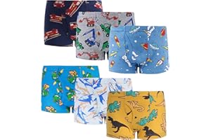 SLADATONA Boys Boxer Briefs Shorts Cotton Dinosaur Shark Baby Toddler Underwear for Kids Boy 3/6 Pack