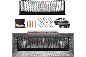 Muslogy Truck Bed Cargo Net Trunk Netting Compatible with 2013-2026 Chevy Silverado & GMC Sierra 1500/2500HD/3500HD Accessories, Pickup Cargo Organizer SUV Sedan Storage Net w/Heavy Duty Carabiners