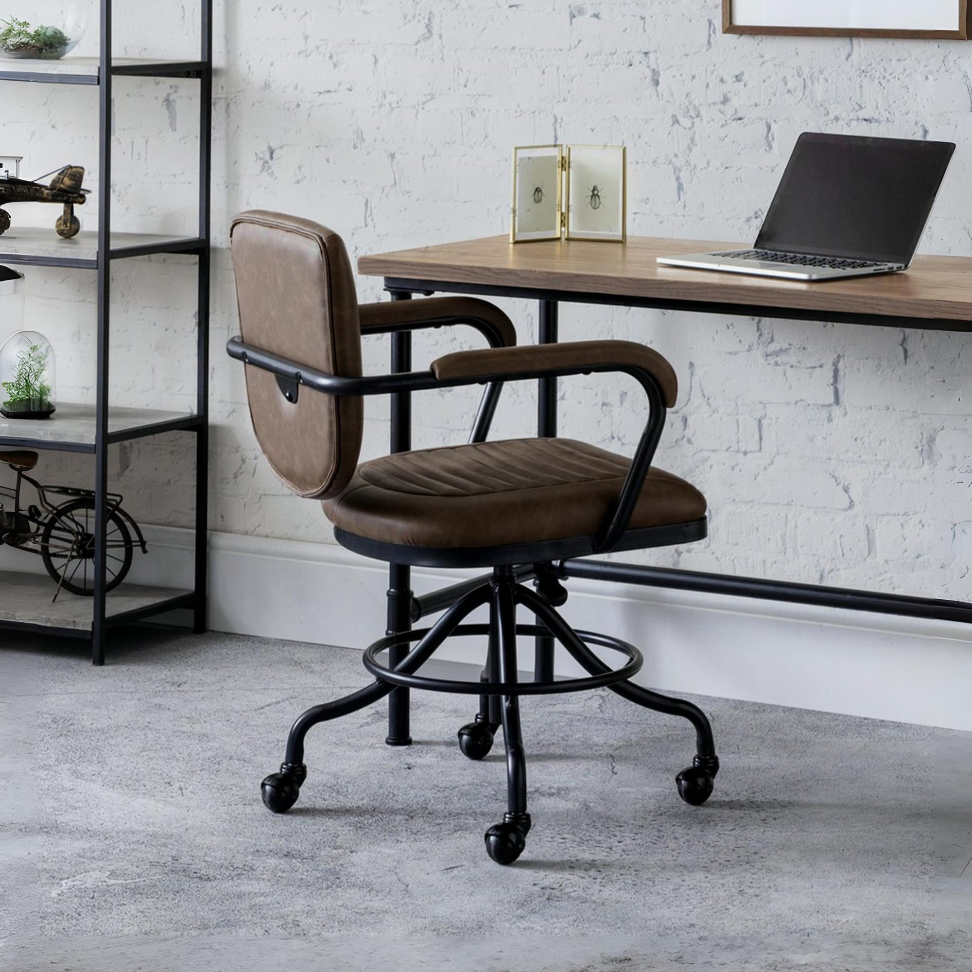Julian Bowen Gehry Upholstered Office Chair - Brown & Black Chairs
