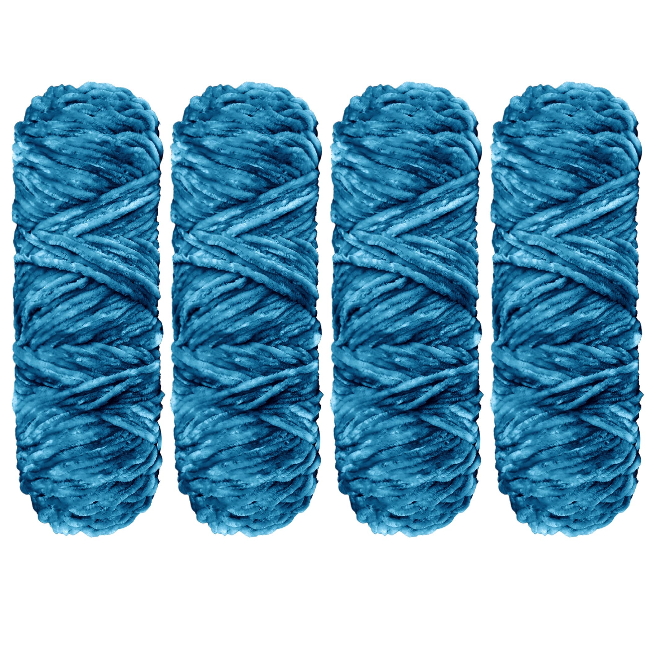 Crochet Yarn Chunky Yarn for Crochet Chunky Wool for Knitting 100g Balls x 4 Chenille Yarn Wool for Crochet Kits for Beginners Adults for Handmade Crafts Hats Blankets Scarves(Navy Blue, 4pcs-400g)