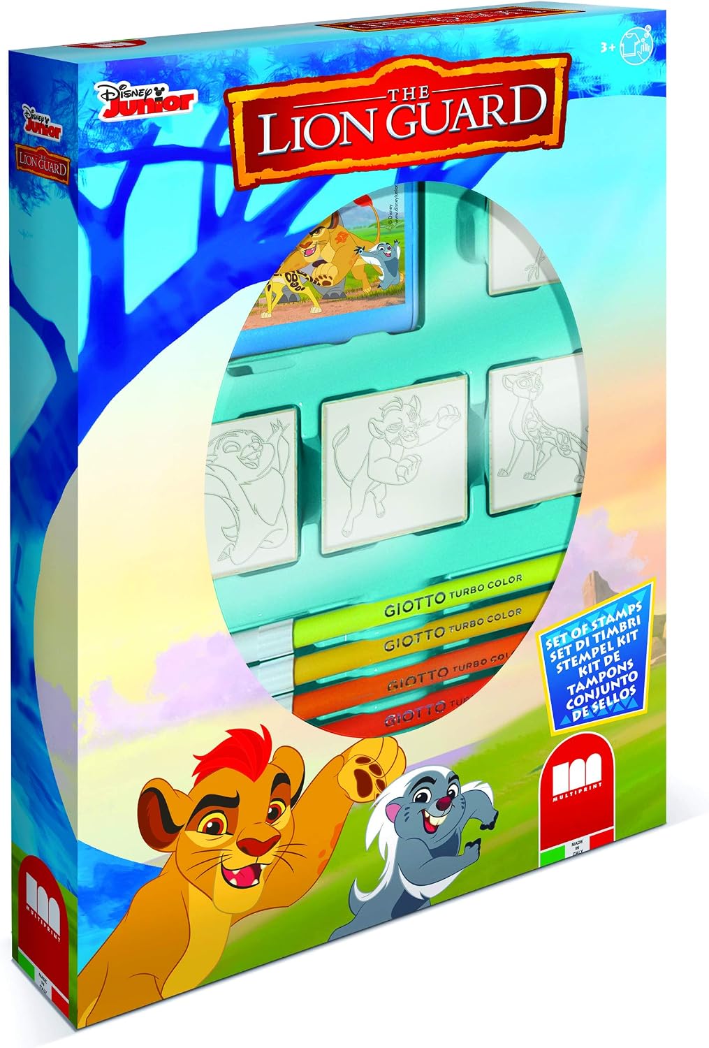 Multiprint Box 4 Stamps for Kids Disney The Lion Guard 100% Made in Italy