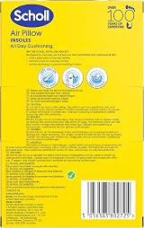 Scholl Air Pillow Insoles All Day Cushioning Breathable Latex Foam UK 3-11 1 view 8