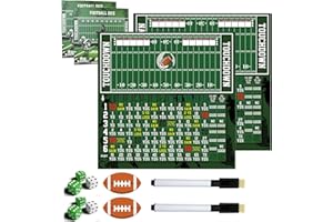 Football Dice Game – Wooden Tabletop Football Board Game with Dice Tray, Dry Erase Scoreboard, 3 Dice & Footballs Marker, Por