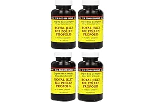 YS ECO BEE FARMS Y.S. Eco Bee Farms, (4 Pack) Royal Jelly, Bee Pollen, Propolis, Plus Korean Ginseng, 90 Capsules