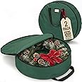 ZOBER 2 Pack Oxford Christmas Wreath Storage Container 30 Inch - Wreath Bag for Artificial Wreaths Box - Waterproof Fabric, D
