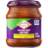 Patak&rsquo;s Major Grey Chutney - Mild Mango Chutney with Ginger &amp; Aromatic Spices - Non-GMO, Vegan &amp; Gluten-Free - Perfect for Chicken, Cheese Platters &amp; Curry Sides - 12 oz (Pack of 3)