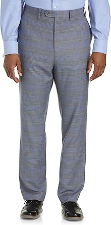 grey plaid suit pants