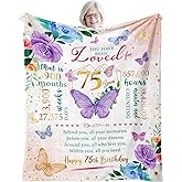 Sbangtu 75th Birthday Gifts for Women, Gifts for 75 Year Old Woman, 75 Year Old Birthday Present for Women, 1951 Bday Present for Woman, 75th Bday Decorations for Female Throw Blanket 50"X60"