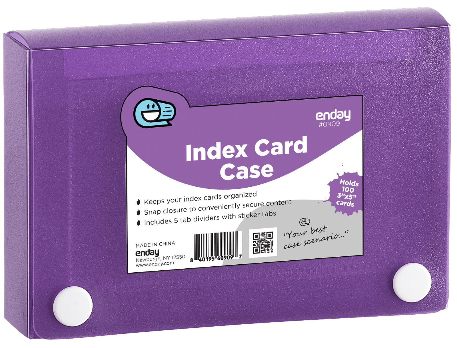 Photo 1 of Index Card Holder Purple, 3x5 Note Flash Card Organizer Case, File Box with 5 Dividers, Notecard Box Holds 100 Cards, Also Available in Red, Blue, Green, Pink, Grey, 1 Pack – By Enday