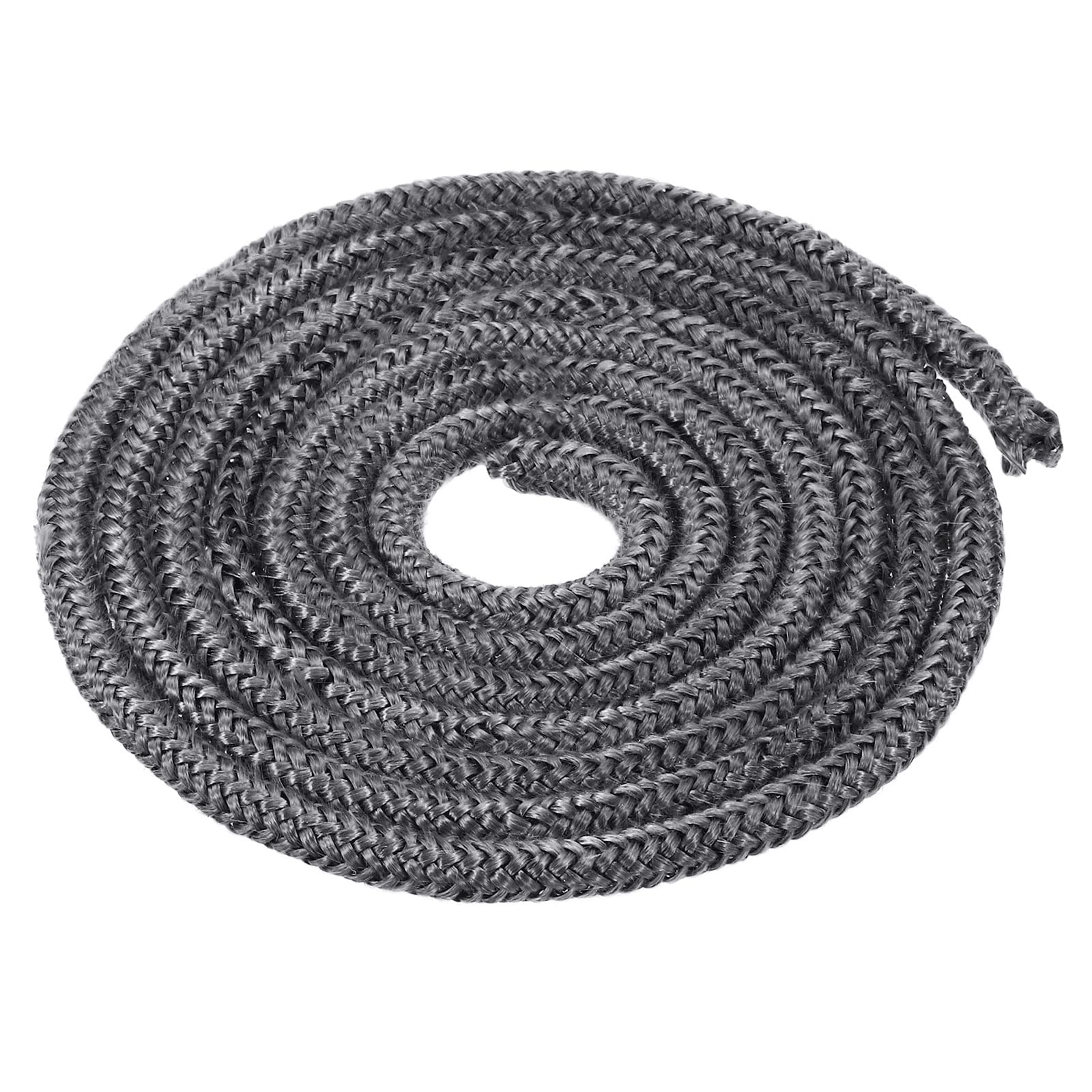 PATIKIL 6.57ftx1/4" Wood Stove Gasket Rope, Fiberglass Round Braided Rope High-Temperature Stove Gasket Seal for Boiler Furnace Oven Kiln Casting, Black