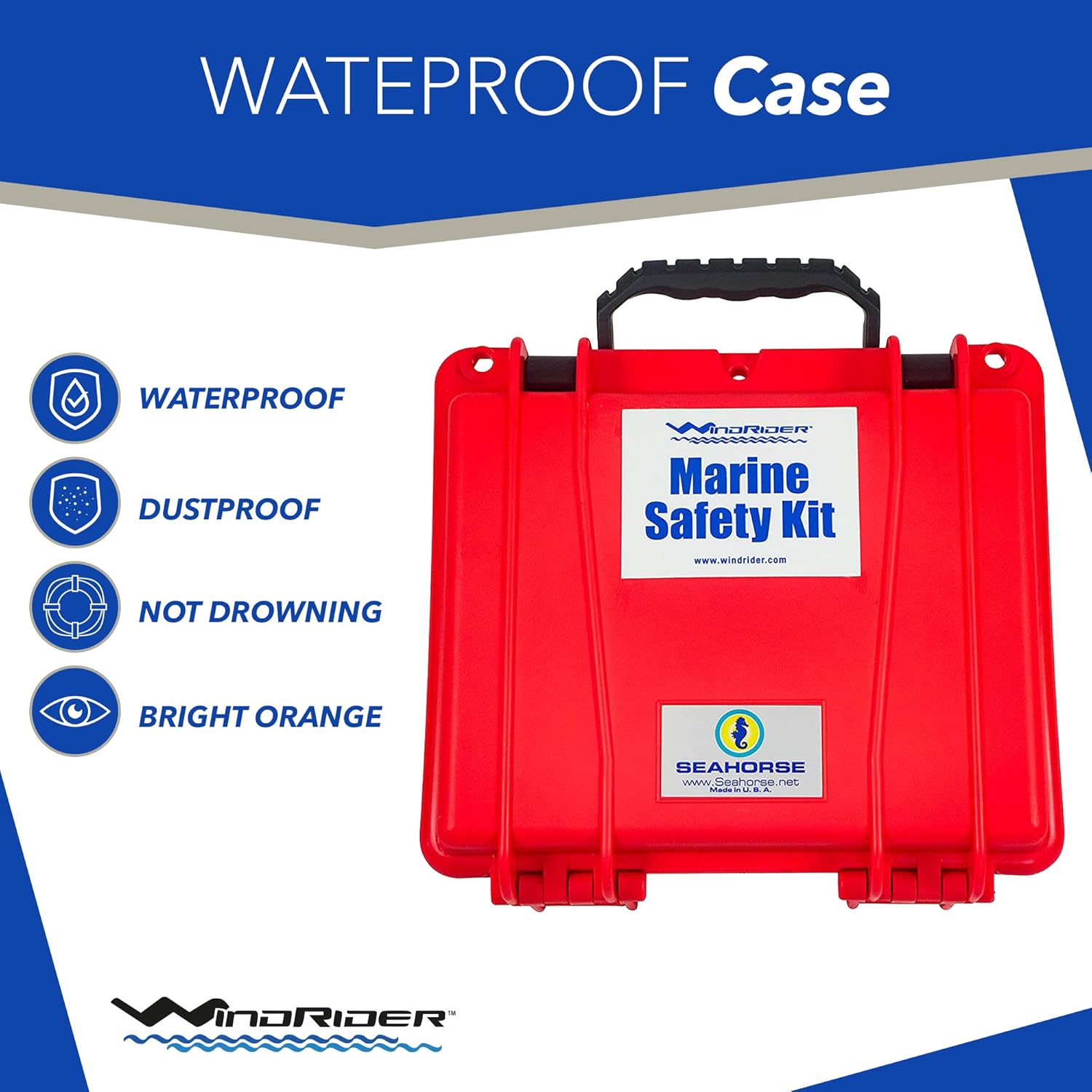 USCG Boating Safety Kit - Electronic Flare - First Aid Kit - Whistle - Multi Tool - Waterproof Case (Plastic): Health & Personal Care