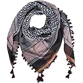 Merewill Cotton Shemagh Tactical Desert Wrap Keffiyeh Head Neck Arab Scarf For Men 49"x49"