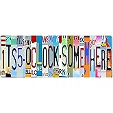 Its 5 O'Clock Somewhere Sign(6x16in) Funny Metal Tin Sign Outdoor Bar Accessories Vintage Surfboard Decor Street Signs For Bar Signs For Home Bar Man Cave Garage Home Basemen Decor