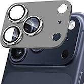 Hsefo Compatible with iPhone 17 Pro Max Camera Lens Protector, Metal 9H Tempered Glass Strong Adsorption Anti Scratch Full Protective Len Cover, Graphite Grey
