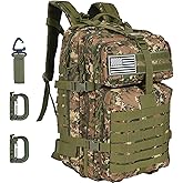 Oraynn 50L Large Military Tactical Backpack Molle Army Assault Pack for Travel Camping Hiking Fishing Backpack for men(woodland camo)