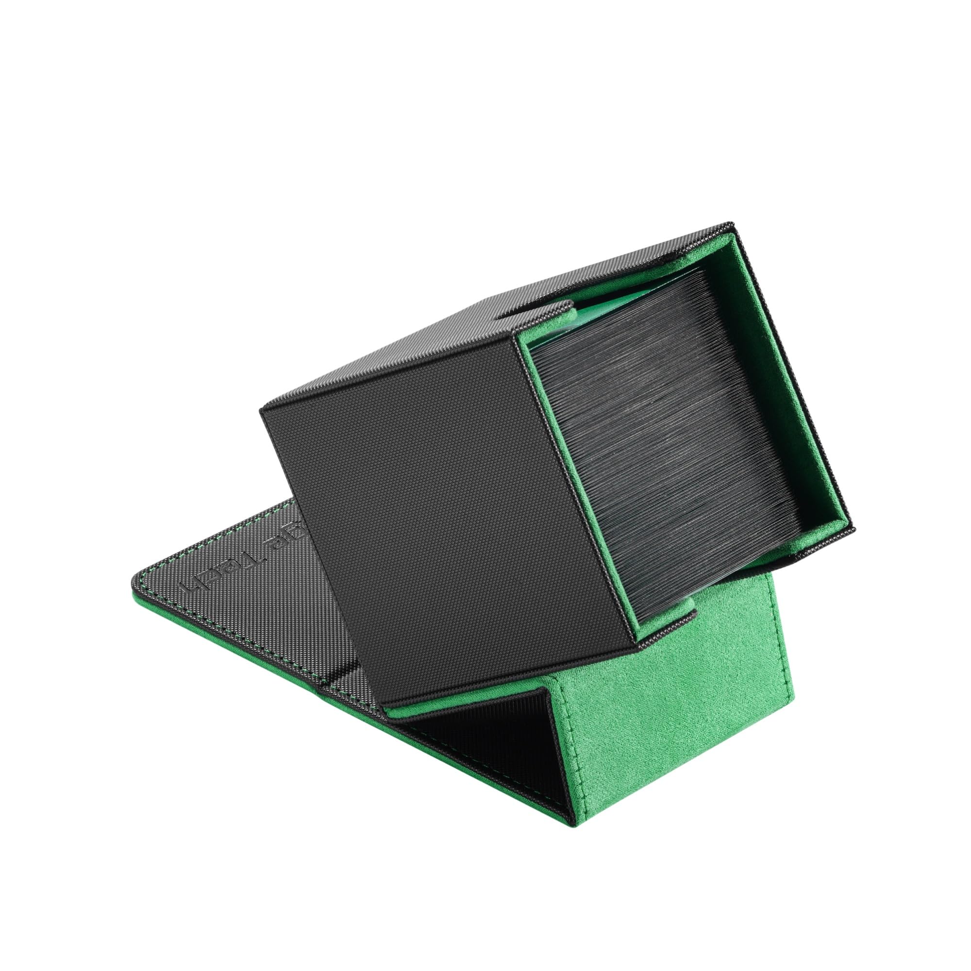 Mage Tech Adventurer [Apprentice] Modular Deck Box - Holds 99 Double-Sleeved Cards - Ultra-Rugged, Expandable Design - MTG PTCG LOR OPCG & More - Black/Green