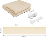 VOUNOT Balcony Privacy Screen 90x600cm HDPE Beige Wind UV Weatherproof view 7