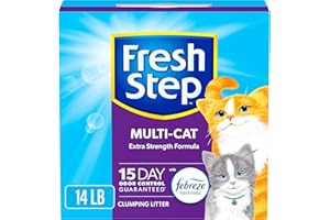 Fresh Step Clumping Cat Litter, Multi-Cat, Long Lasting Odor Control Kitty Litter with Activated Charcoal, Low Dust Formula,