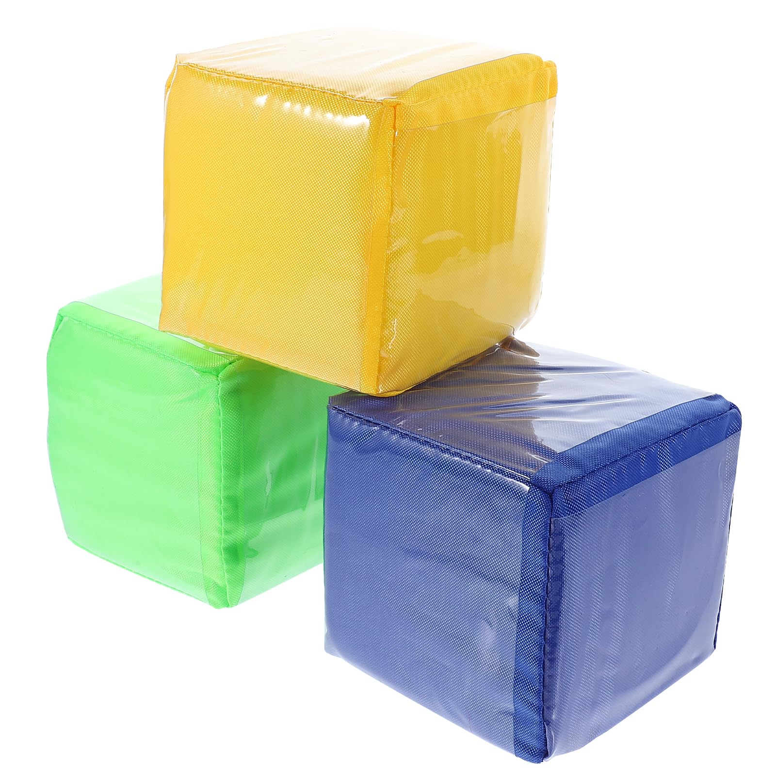 Gadpiparty 3PCS DIY Education Playing Game Dice, Learning Dice Set with 6 Sided Clear Pockets Photo Pocket Foam Stacking Blocks Learning Cubes Infant Early Education Toys