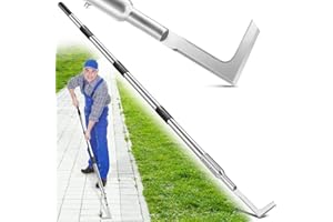 CAROD Crack Weeder Manual, Crevice Weeding Tool, Weed Remover Puller Tool with 30”-60” Adjustable Long Stainless Steel Handle for Sidewalk Deck Paver Boards Crack, Crevice Weed Cleaning Gardening Tool