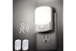 DORESshop Motion Sensor Night Light, Dusk to Dawn Night Light, 2Pack, Dimmable Night Light Plug in 30/60/100LM Daylight White, 1W Night Lights Plug Into Wall for Bedroom, Kids Room, Bathrorm