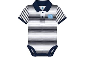 Creative Knitwear College Baby Striped Polo Bodysuit - Team Logo, Multiple Colors, for Boys & Girls (0-12 Months)