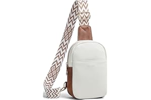 GLOSIW Small Sling Bag for Women Vegan Leather Crossbody Bag Purse for Women Trendy Fanny Packs Chest Bag for Travel