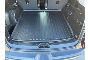 ECOLINER USA Premium Cargo Liner for GMC Acadia SLE SLT AT4 Denali 2017-2023 - 100% Protection - Custom Fit Car Trunk Mat - All-Season Black Cargo Mat - 3D Shaped Laser Measured Trunk Liners for GMC Acadia