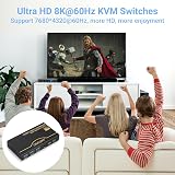 DGODRT 8K 60Hz HDMI KVM Switch 4K 120Hz 2 Port USB 3.0 for 2 Computers view 4