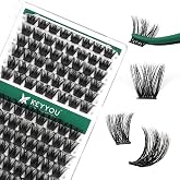 KEYYOU Lash Clusters Eyelash Clusters Wispy Volume D Curl 8-18mm MIX Y02 | Soft Flexible Feel, Fuller Lash Effect, Easy to Customize by Eye Shape, DIY-Friendly for Dates, Parties &amp; Evening Looks