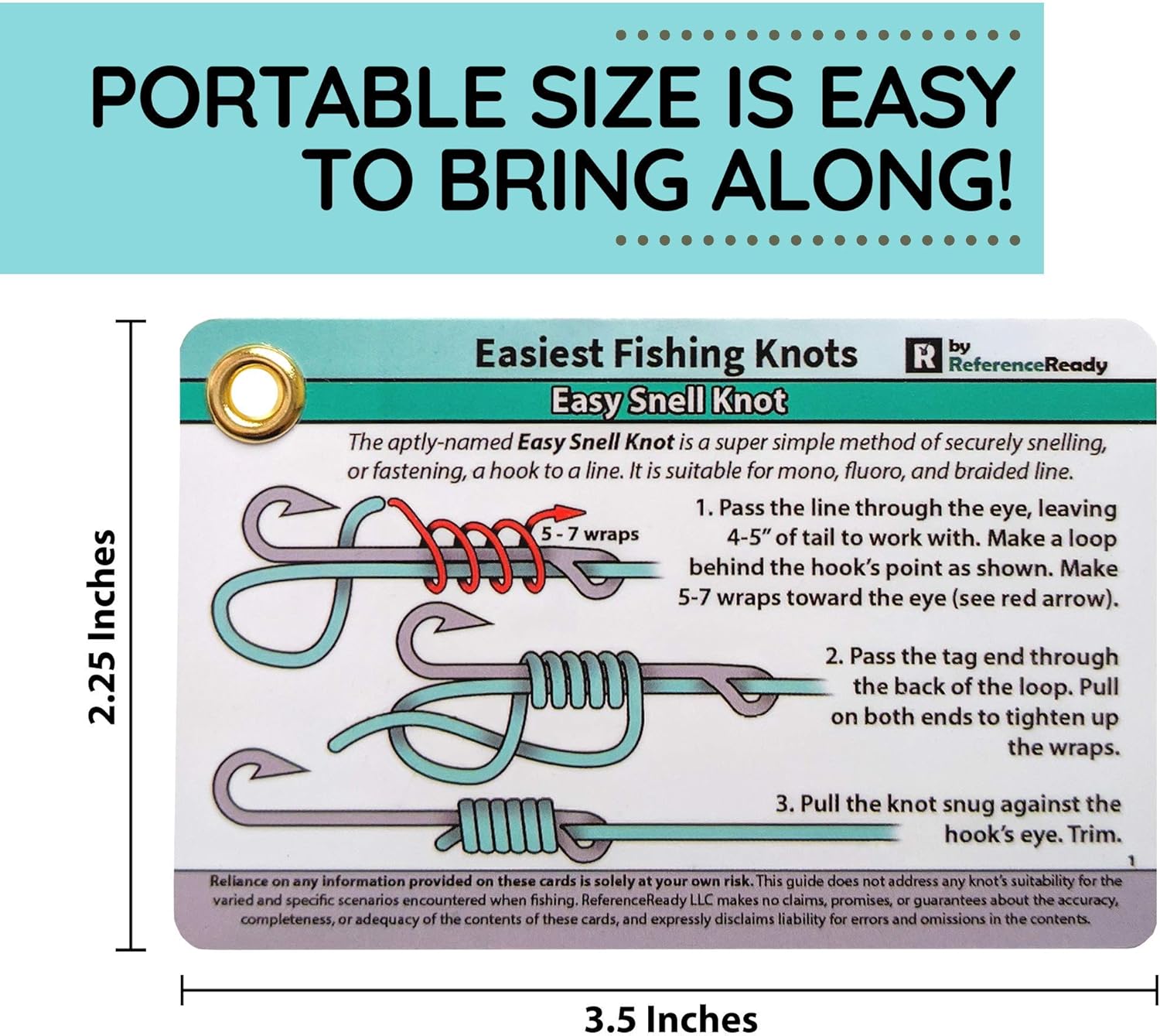 ReferenceReady Easiest Fishing Knots - Waterproof Guide to 12 Simple Fishing Knots : Sports & Outdoors