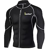 Men Sweat Neoprene Weight Loss Sauna Suit Workout Shirt Body Shaper Fitness Jacket Gym Top Clothes Shapewear Long Sleeve