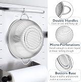 Herogo Stainless Steel Colander 22cm with Handles 3 Quart Micro-Perforated view 3