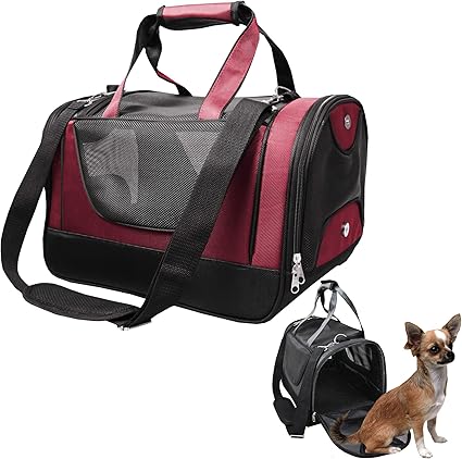 Louvra Sac De Transport Chat Petit Chien Chihuahua Lapin Animaux Pliable Lavable Souple Léger Pratique Coussin Sac à Main Bandoulière Pour Balader