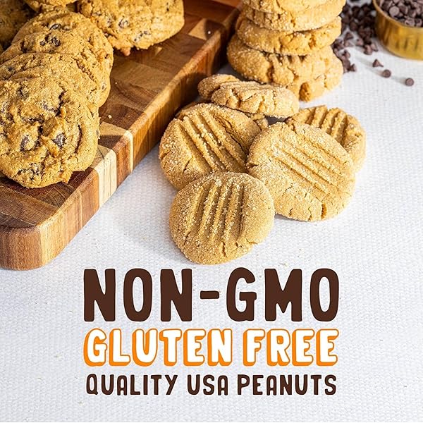 PBFIT PEANUT FLOUR BAKING BLEND – GLUTEN FREE & NON GMO – 11G PROTEIN PER SERVING 10% DV – 80% LESS FAT THAN ALMOND FLOUR – 1 TO 1 SWAP FOR WHITE FLOUR – LIGHT PEANUT FLAVOR – 25% DV FIBER – 24 OZ