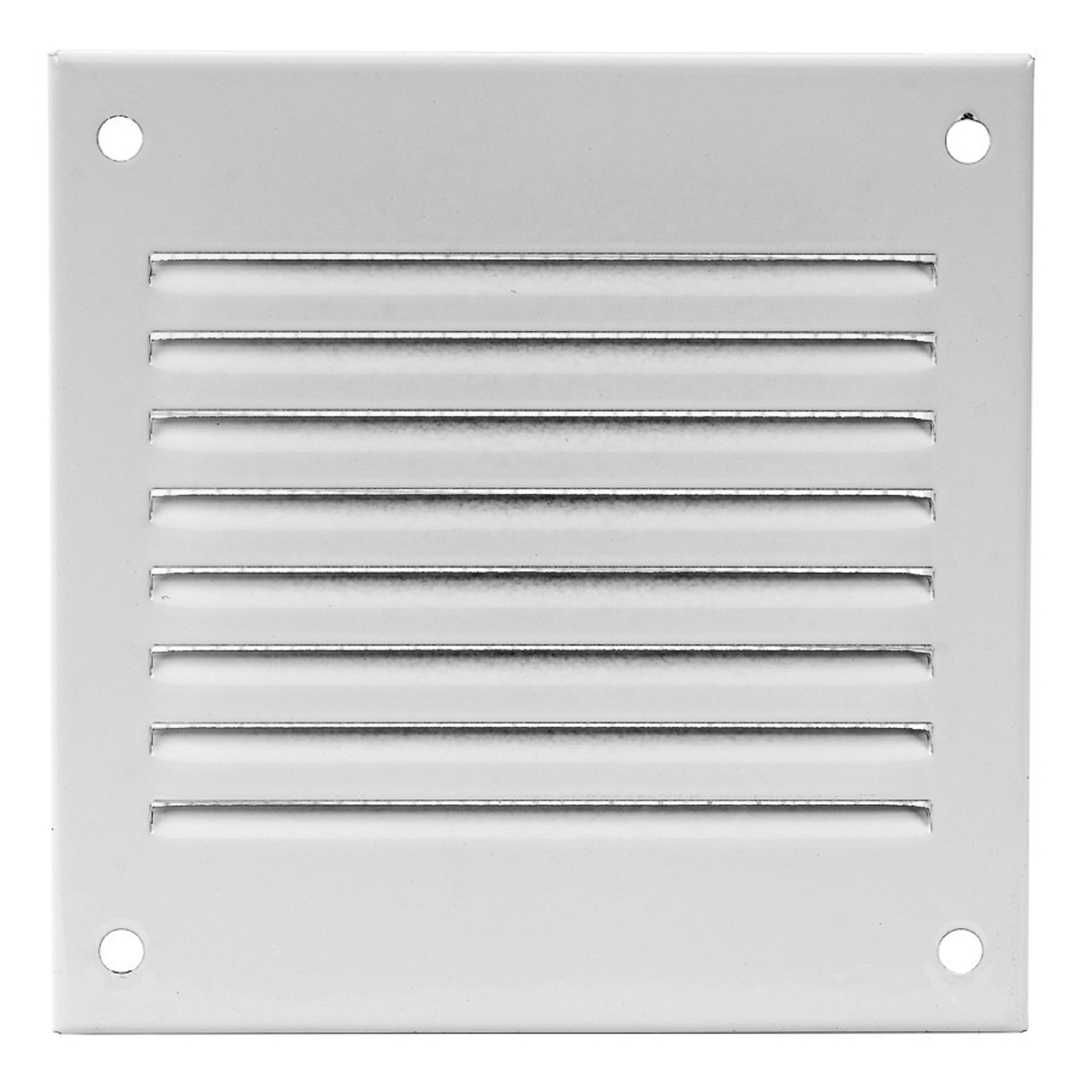 100x100mm / 4x4 inch White Metal Ventilation Grille with Flyscreen - Air Vent Cover