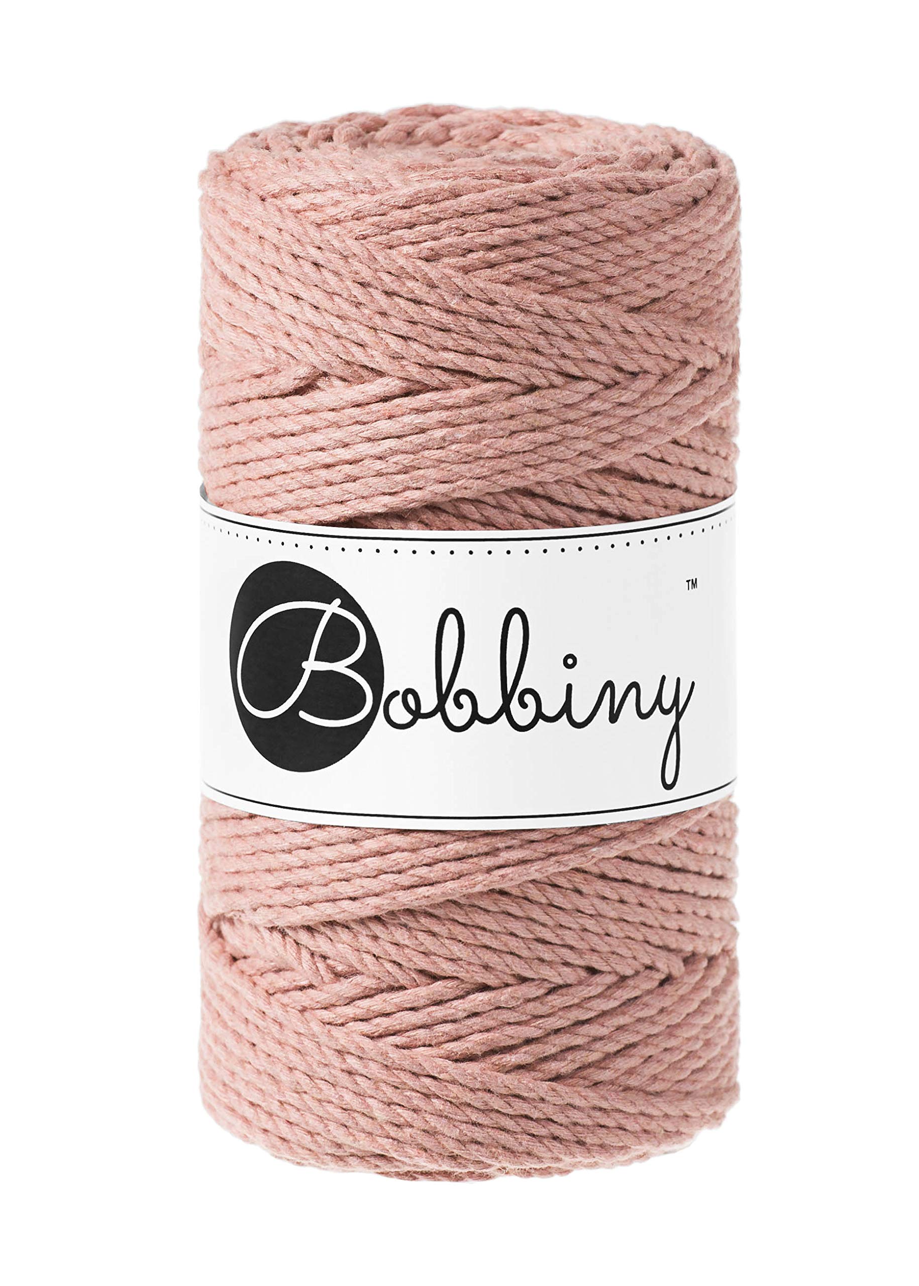 Bobbiny Regular 3mm 3 Ply Macrame Cord (Blush) 100m