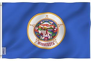 Anley Fly Breeze 3x5 Foot Minnesota State Flag - Vivid Color and Fade proof - Canvas Header and Double Stitched - Minnesota MN Flags Polyester with Brass Grommets 3 X 5 Ft