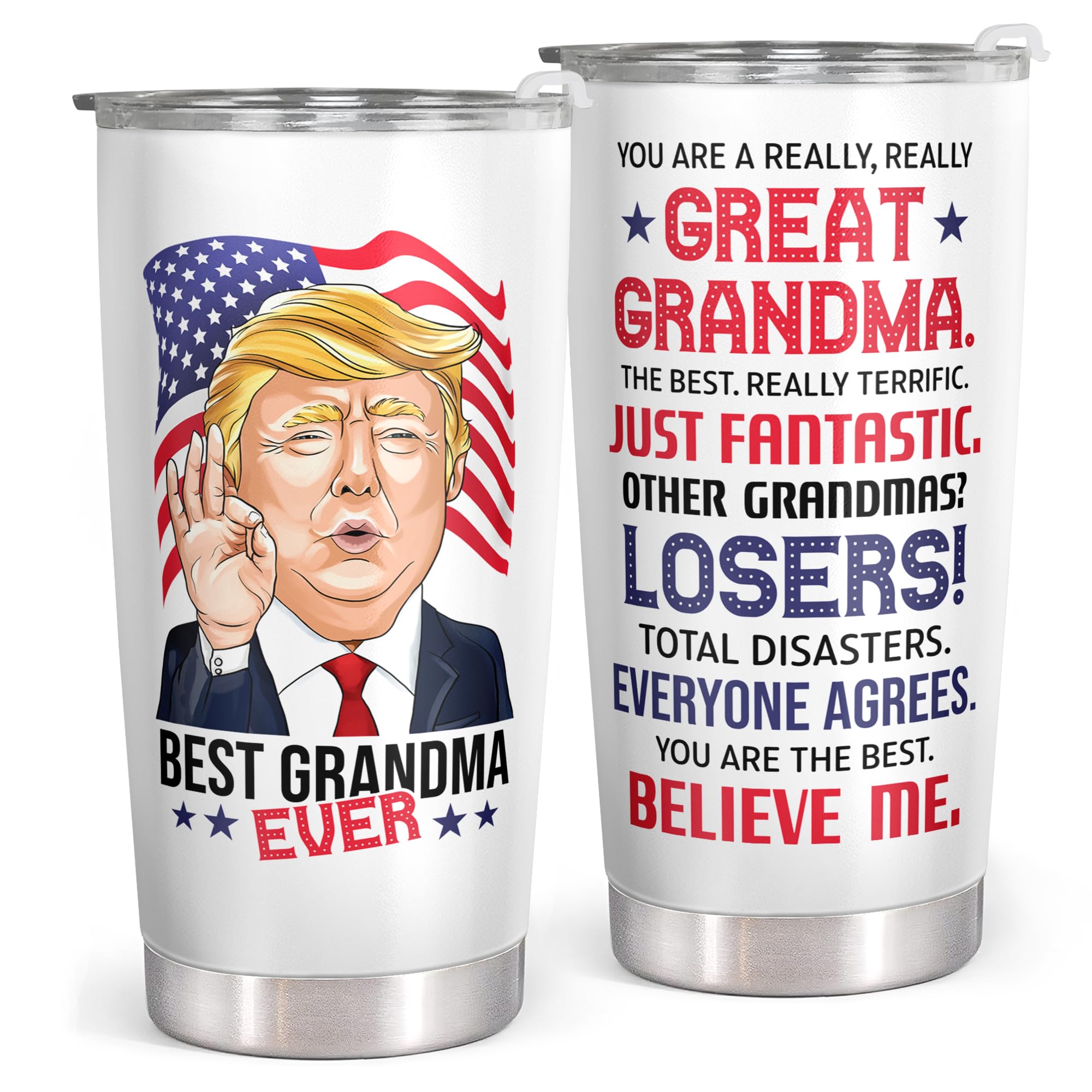 Mocosweeties Gifts for Grandma - Birthday, Mothers Day, Christmas Grandma Gifts from Grandchildren Grandson - Unique Gift Ideas for Grandmother from Grandchildren, Grandkids - 20 Oz White Tumbler Image