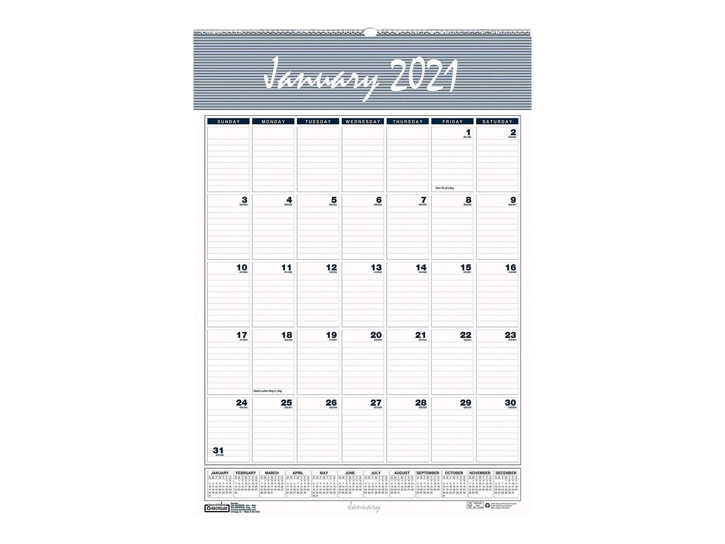 House of Doolittle 2021 Monthly Wall Calendar, Bar Harbor, 15.5 x 22 Inches, January - December (HOD333-21)
