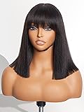 LUVME HAIR 12 Inch Light Yaki Straight Bob Wig with