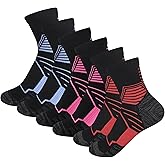 Womens Anti Odor Sweat Wicking Compression Athletic Quarter Crew Running Cycling Socks