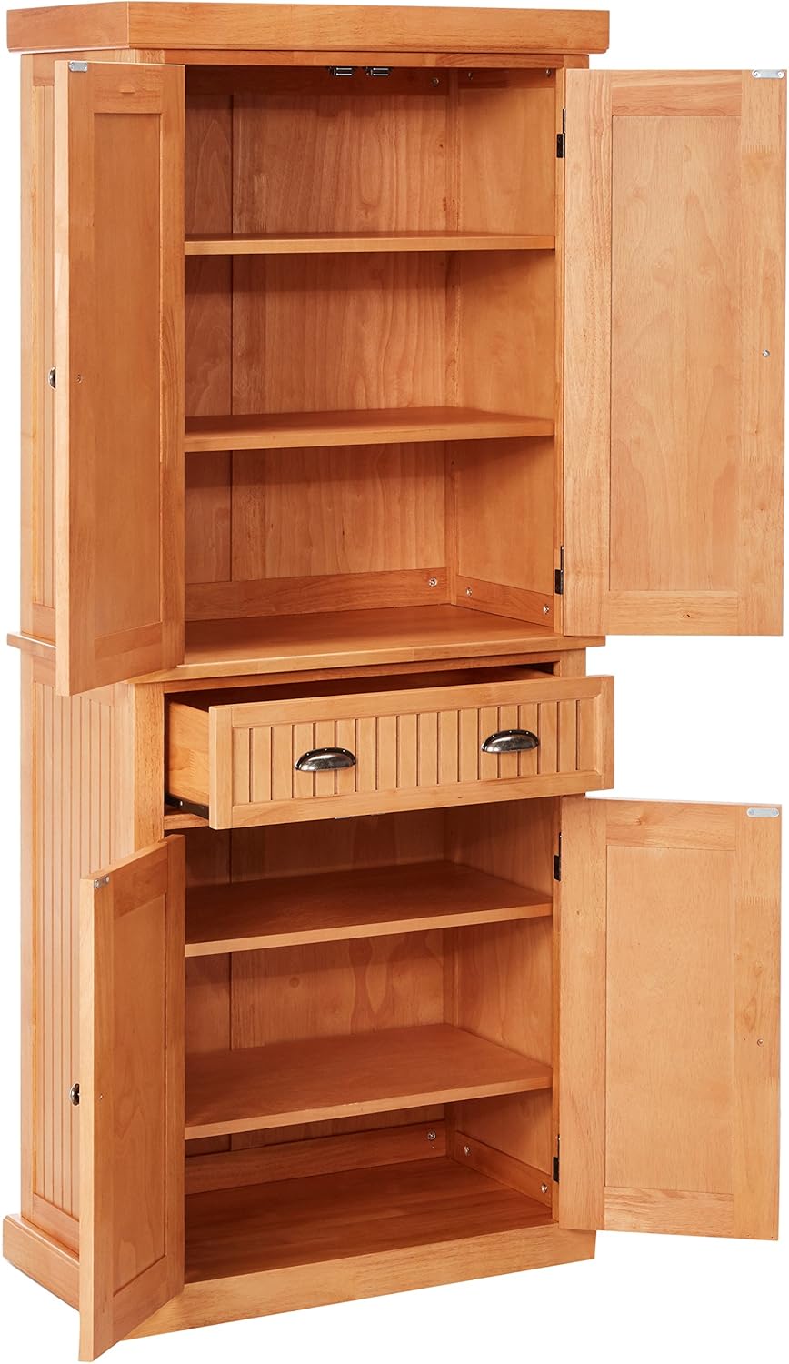 Home Styles Nantucket Pantry - White Distressed Finish: Furniture & Decor