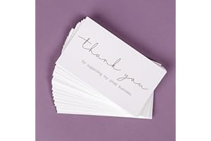 CLEVER SIGNS 200 Thank You For Supporting My Small Business Cards, Elegant and Professional Design, 2" x 3.5", Recommended for Online Retailers, Small Business Owners and Local Stores