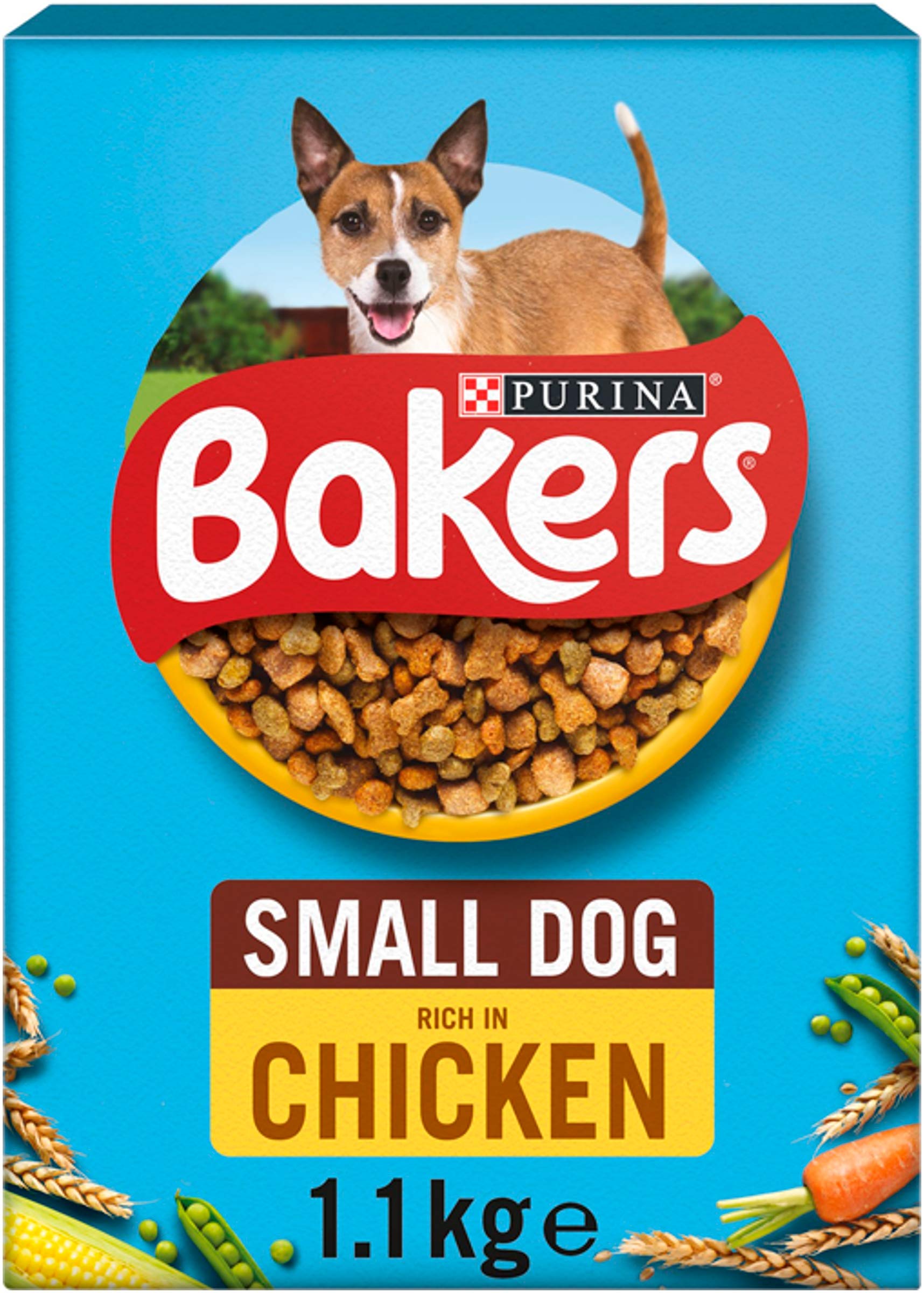 Bakers Small Dry Dog Food Chicken & Veg 1.1kg (Pack of 4)