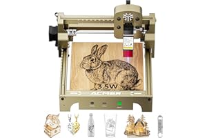 ACMER S1 Laser Engraver 3500mW, Compact Desktop Engraving & Cutting Machine for DIY Crafts, Small Business & Makers, 130×130mm Work Area, 0.04mm Detail Engraving for Wood, Acrylic, Metal Gold
