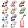 Edible Glitter for Cocktails, 10 Colors Easter Decorations Luster Dust Edible, Food Grade Shimmer Dust, Edible Glitter Powder for Drinks, Easter Eggs, Candy, Baking, Strawberries, Cupcakes, Cookies