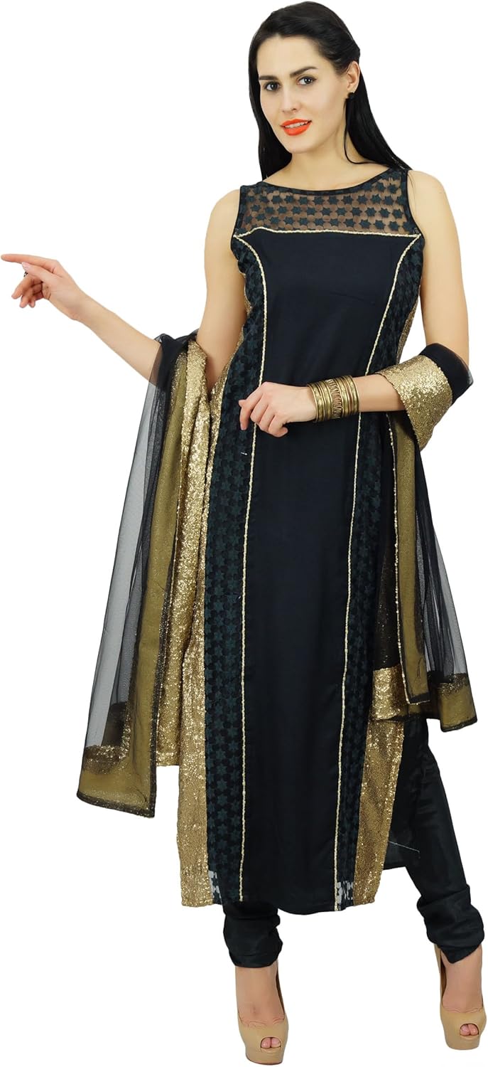 black and gold indian gown