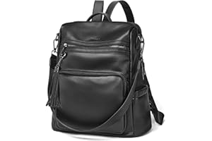 OPAGE Leather Backpack Purse for Women Fashion Tassel Ladies Shoulder Bags Designer Large Backpack Travel Bag